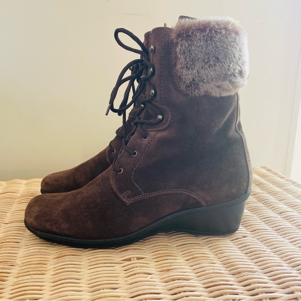 Aquatalia Brown Faux Fur Lined Marvel Boots size 8.5